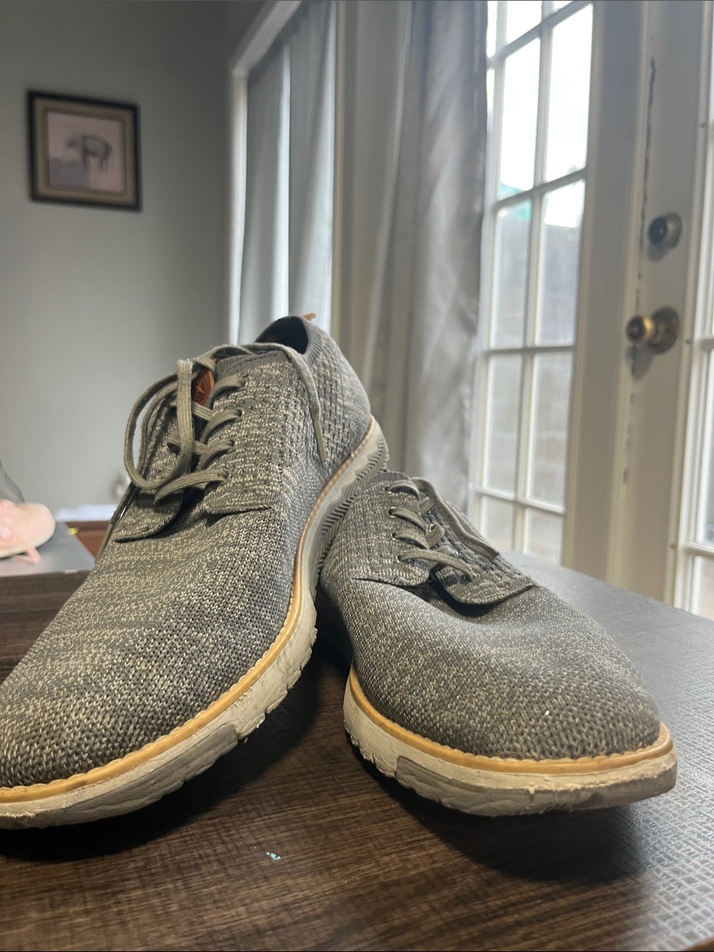 Hush Puppies Men's Knit Lace-Up Sneakers in Gray